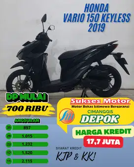 VARIO 150 KEYLESS TAHUN 2019 CASH CREDIT TUKER TAMBAH PAKE CC JG BISA