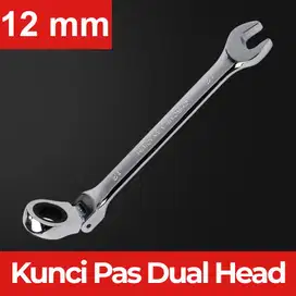 Kunci Pas Dual Head Combination Ratchet Wrench Flexible Head 12mm