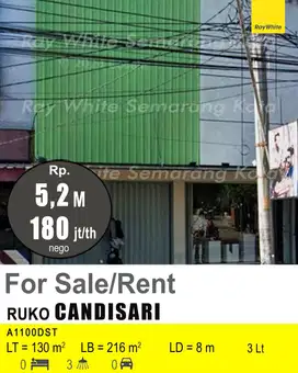 DIJUAL DAN DISEWAKAN RUKO DI CANDISARI A1100