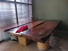 Papan meja kayu asem panjang tebal