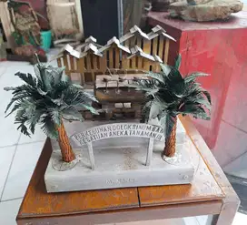 Vintage Miniatur perkebunan Sumatra