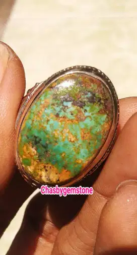 Persian Turquoise three colour-Batu Pirus Persia tiga warna urat emas