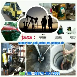 servis service pompa air 24 jam sumur bor gali sedot wc saluran mampet