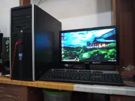 Pc HP fullset (intel i5 + ram 8gb + ssd + monitor 19inch) siap pakai