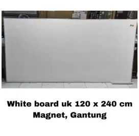 Papan Tulis Uk 120 x 240 cm Gantung Magnet White board New