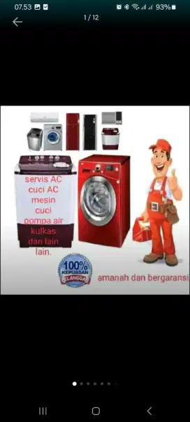 Service ac,kulkas m cuci