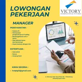 Lowongan Kerja Manager dan Marketing