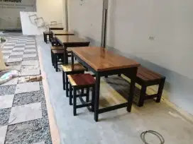 Meja kursi panjang untuk warung makan dan Cafe resto,  meja kios