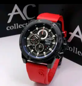 Jam tangan Pria Alexandre Christie original 6506 RED