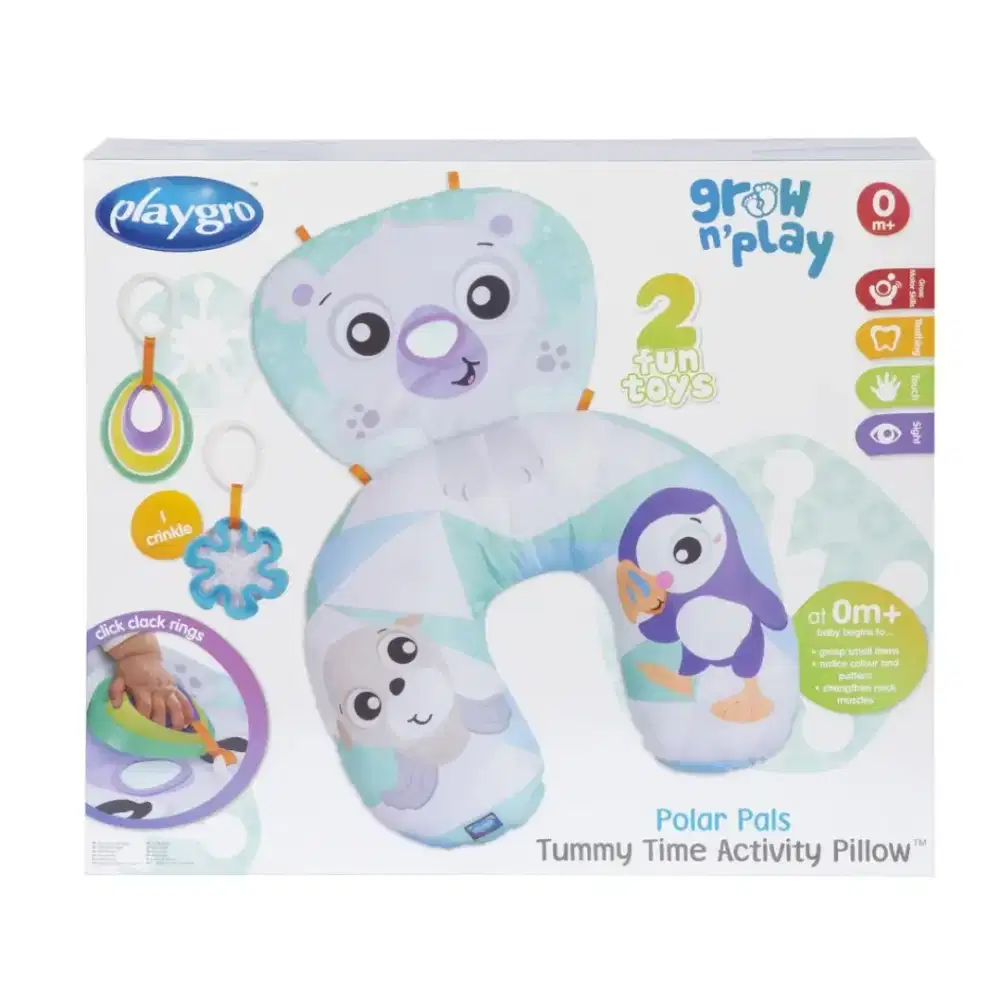 Playgro polar pals tummy time baby bantal bayi