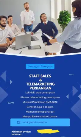 Dibutuhkan telemarketing perbankan