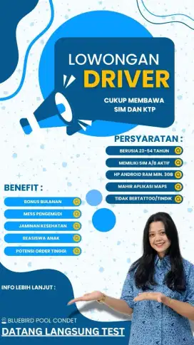 Lowongan Pengemudi Taxi Bluebird