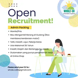 Lowongan Kerja Admin Packing Online Shop