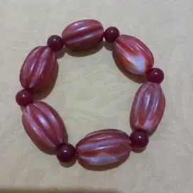 Gelang batu giok dr China merah