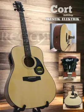 Gitar akustik elektrik cort natural