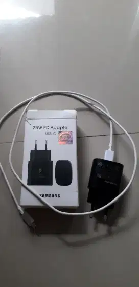 CHARGER SAMSUNG 25 WATT FAST CHARGING+Kabel Data C to C 100% ORIGINAL