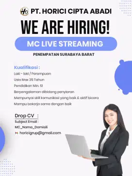 LOWONGAN PEKERJAAN MC LIVE STREAM