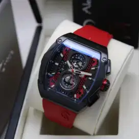 Jam tangan Pria Alexandre Christie original ac 6608 red