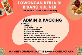 Lowongan Administrasi dan Packing Kuliner