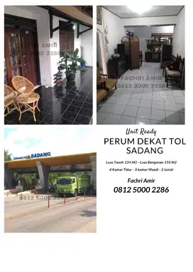 RUMAH 2 LANTAI  dekat gerbang tol sadang purwakarta