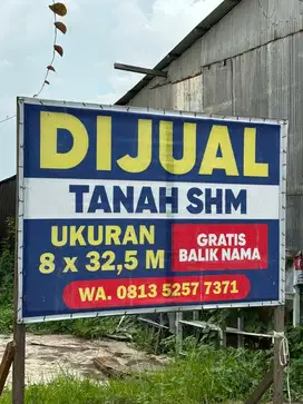 JUAL TANAH SHM UK 8x32,5M