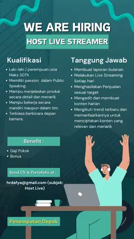 Lowongan Kerja Host Live Streamer - Loker Host Live