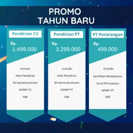 Legalitas Usaha / Pendirian CV / Pendirian PT / NIB / PT Perorangan