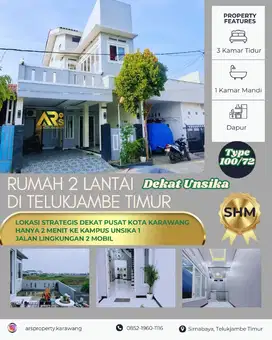 Dijual Cepat Rumah 2 Lantai Full Renove Free Biaya Notaris di Karawang