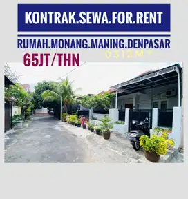 Kontrak sewa for rent rumah 3 kamar Monang Maning Denpasar barat bali