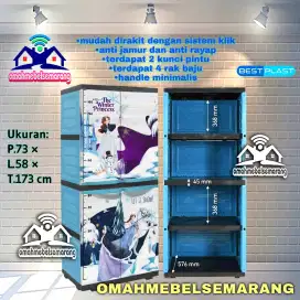 Lemari pakaian karakter anak 2 pintu plastik BESTPLAST BMC PRINCESS