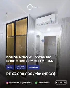 Sewa Apartemen Podomoro City Jalan Putri Hijau Lantai 18 Tower Lincoln