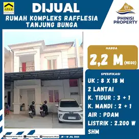 DIJUAL RUMAH 2 LANTAI KOMPLEKS RAFFLESIA TANJUNG BUNGA