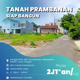 Tanah murah dijual, Dekat Candi Prambanan, siap bangun