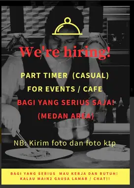 DICARI PART TIMER (FREELANCE) -YANG SERIUS SAJA