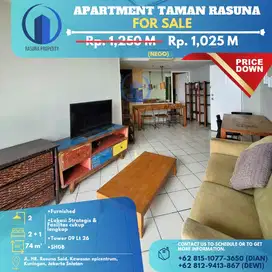 For Sale, Apartment Taman Rasuna, T 09, Lt 26, 3 Br, SHGB