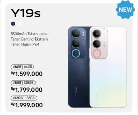 Vivo Y19s 4/128GB -TAHAN BANTING! -GARANSI RESMI