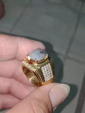 Jual SAFIR Birma Super(Star Tajam)+sdh ikat Ring size 17/18.