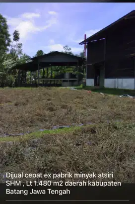 DIJUAL CEPAT tanah dan bangunan pabrik minyak