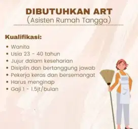 Dicari Asisten rumah tangga