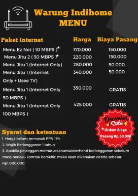 Layanan pemasangan internet indihome dan keluhan gangguan