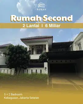 RUMAH SECOND SIAP HUNI 2 LANTAI, LUAS DAN STRATEGIS, KEBAGUSAN JAKSEL