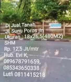 Dijual Tanah di Jl. Sunu Makassar