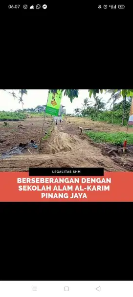 Tanah dpn Lengkung Langit Pinang Jaya Kemiling