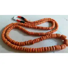 Original Vintage kalung antik Eropa dari batuan blood coral