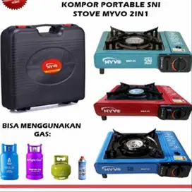 Kompor Gas Portabel / Kompor Camping MYVO MKP 01 2in1 Gas Kaleng & Lpg