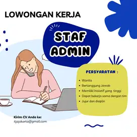 Lowongan Kerja Admin Kerja - SIAP KERJA - Wanita - Mau Belajar - Jujur