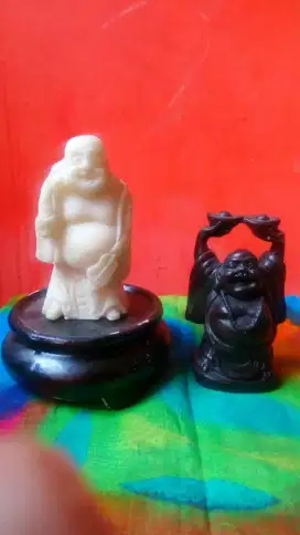 Patung Budha Resin Putih & Putih + Standing Keramik