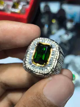 Natural Chrome dioside rusia ring perak