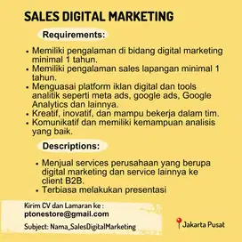 Sales Digital Marketing - Sales Lapangan - Marketing Online