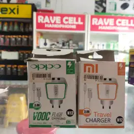 Charger Branded N12 3A 2 Port USB + Kabel (Rave Cell Sako)